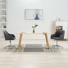 Scaune de bucătărie pivotante, 2 buc., gri &amp;icirc;nchis, textil foto