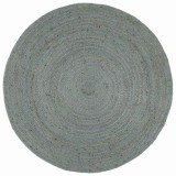 Cumpara ieftin Covor lucrat manual, verde masliniu, 210 cm, iuta, rotund