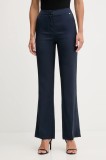 Pedro del Hierro pantaloni culoarea bleumarin, lat, high waist, 7602509