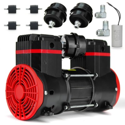 Pompa ultrasilentiosa compresor 2 pistoane fara ulei 390L/min cu motor 1100W 230V 68 dB B-AC0085 Barracuda foto