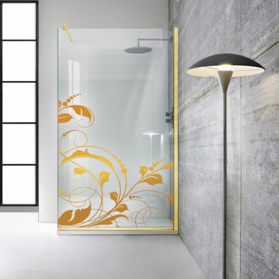 Paravan dus walk-in Aqua Roy &amp;reg; Gold, model La Vie auriu, sticla 8 mm clara, securizata, anticalcar, 130x195 cm foto