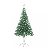 Brad de Crăciun pre-iluminat cu globuri, 180 cm, 564 de ramuri