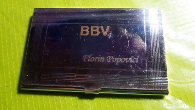 F78-Port carti de vizita Florin Popovici- BBV argintat cca 10/6.5 cm. foto