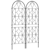 Outsunny Suport pentru plante cățărătoare cu model lot de 2 treic de grădină pentru vițe flori legume metal 50 x 150 cm negru | Aosom Romania