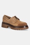 Steve Madden pantofi de piele &icirc;ntoarsă Detroit culoarea maro, cu platformă, 11004778