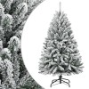 VidaXL Brad de Crăciun artificial cu balamale și zăpadă pufoasă 150 cm