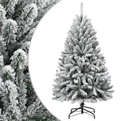 vidaXL Brad de Crăciun artificial cu balamale și zăpadă pufoasă 150 cm foto