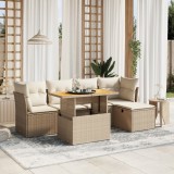 Gossi set canapele de gradina cu perne, 6 piese, bej, poliratan