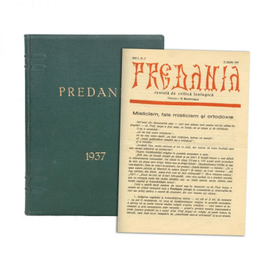 Publicația &amp;bdquo;Predania&amp;rdquo;, anul I, 1937, cu articole de Nae Ionescu - Seria completa - Piesa extrem de rară foto