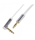 Cablu Audio Auxiliar 1m Jack 3.5mm Tata-Tata 90 Grade EMOS Alb