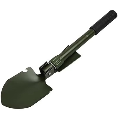Lopata multifunctionala pliabila Pufo Army pentru camping, pescuit, 40 cm, verde foto
