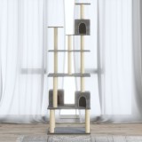 Gossi ansamblu pisici, stalpi din funie sisal, gri deschis, 188 cm