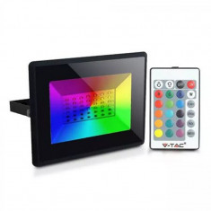 Reflector cu LED, RGB, 30 W, IP65, Negru foto