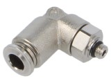 Racord push-in unghi 0,99-20bar alamă nichelată M5