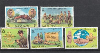 Isle of Man 1982-A 75-a aniversare cercetasia ,serie 5 val.,MNH,Mi,203-207 foto