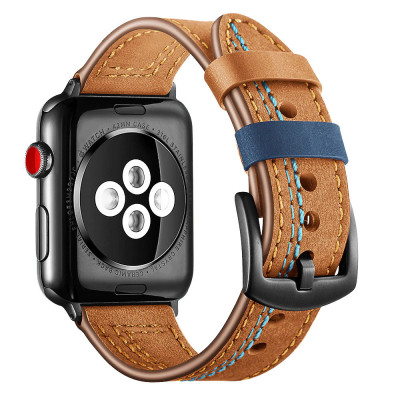 Curea din piele ceas Apple Watch 6 5 4 3 2 1 42mm / 44mm - maro foto