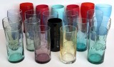 Colectie 20 pahare de sticla colorata, diferite campanii de promovare Coca-Cola