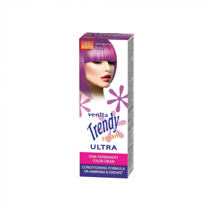 Vopsea de par semipermanenta, Trendy Cream Ultra, Venita, Nr. 32, Intriguing rose