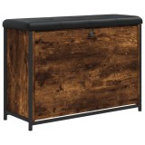 Banca pantofi cu sertar rabatabil, stejar fumuriu, 82x32x56 cm