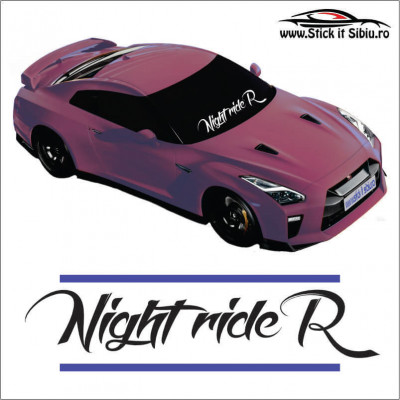 Sticker Central Parbriz-NIGHT RIDER - Stickere Auto foto