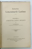 ISTORIA LITERATURII LATINE , VOLUMUL I : LITERATURA LATINA ARCHAICA de D. EVOLCEANU , 1899 , COPERTA SPATE CU FRAGMENT LIPSA