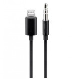 Cablu Apple Lightning audio la jack 3.5mm T-T 1m Negru, KIPOD50, Oem