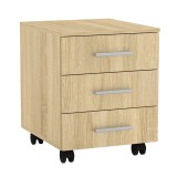 Cumpara ieftin Comoda cu sertare pe roti Luke Sonoma 40x48x54cm