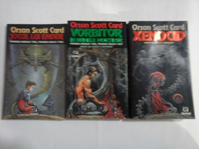 ORSON SCOTT CARD - JOCUL LUI ENDER + VORBITOR IN NUMELE MORTILOR - XENOCID - 3 carti foto