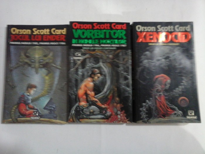 ORSON SCOTT CARD - JOCUL LUI ENDER + VORBITOR IN NUMELE MORTILOR - XENOCID - 3 carti