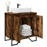 Dulap Chiuveta Baie vidaXL Stejar Fumuriu 60x35x60cm Lemn Prelucrat Mobilier Baie