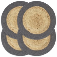 vidaXL Naproane, 4 buc., natural și antracit, 38 cm, iută și bumbac 133858