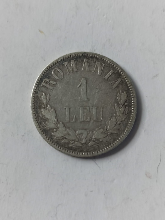 1 leu 1873 varianta mai rara cu L intrerupt . Piesa rara de colectie. Argint
