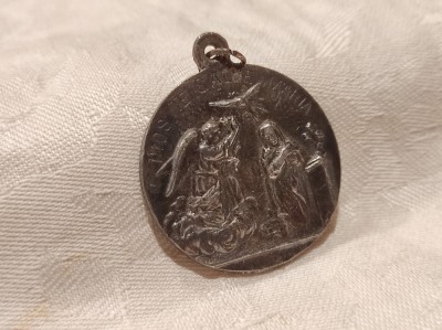 MEDALION INGERUL PROTECTOR si FECIOARA MARIA 1900 de colectie GRANADA splendid foto
