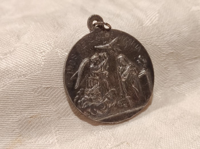 MEDALION INGERUL PROTECTOR si FECIOARA MARIA 1900 de colectie GRANADA splendid