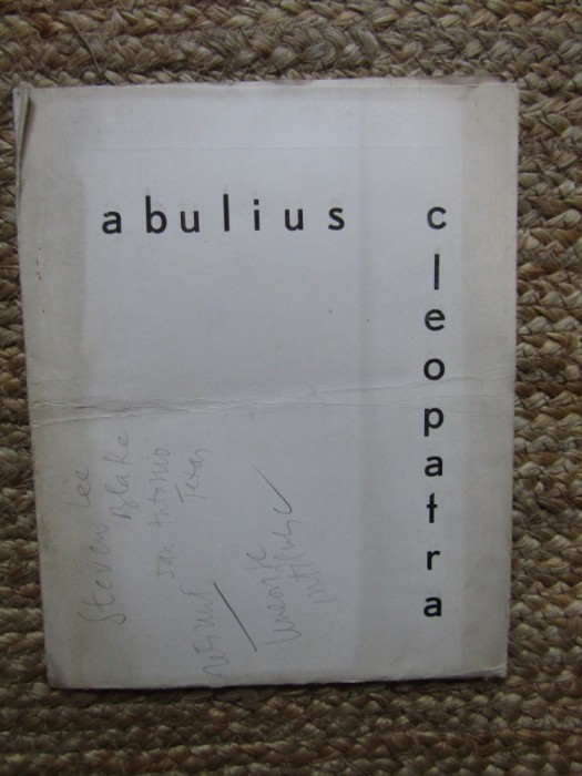 CATALOG DE EXPOZITIE ABULIUS CLEOPATRA -RELIEFURI IUNIE IULIE 1969
