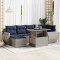 vidaXL Set canapele grădină cu perne 7 piese gri poliratan/lemn acacia 3326672