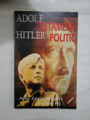 TESTAMENT POLITIC - Adolf HITLER foto