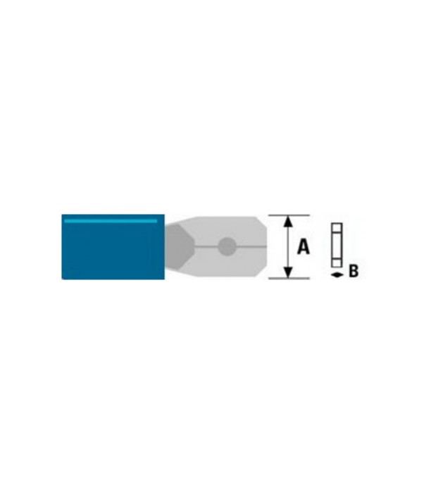 Papuc FAST ON PLUG 6.3/0.8mm albastru