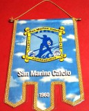 Fanion (protocol-oficial) fotbal - SAN MARINO CALCIO - folie de protectie si dimensiuni mari 34X22 cm