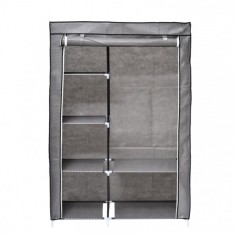 Dulap Sifonier Textil si Metal 105x45x160cm Grunberg WD004 Gri foto