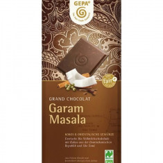 Ciocolata bio cu lapte, cocos si condimente orientale Garam Masala, 100g, Gepa