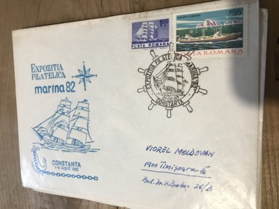 CPIF.1. Plic Expozitia Filatelica Marina 1982 Constanta foto