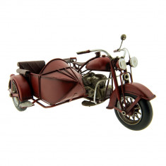 Macheta motocicleta cu atas retro metal burgundy 27*20*14 cm foto