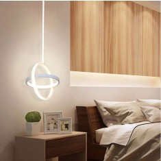 Plafoniera Led 23W, suspendata, alb, 2 Cercuri, lumina Calda/Neutra/Rece