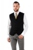Vesta Barbati Neagra Slim Puf Gasca Lana V023 Guler V Eleganta Fabricata in Romania