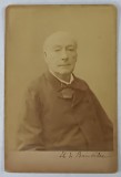PORTRETUL POETULUI FRANCEZ THEODORE DE BANVILLE ( 1823 -1891 ) , FOTOGRAFIE CABINET , SFARSITUL SEC. XIX