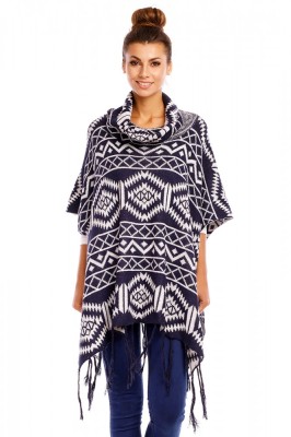 E930-244 Cardigan tip poncho cu maneci trei sferturi foto