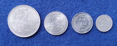 Lot 4 piese, moneda din aluminiu valori diferite, perioada comunista CEAUSESCU foto