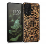 Husa Kwmobile pentru Xiaomi Redmi Note 11 Pro Plus 5G, Lemn, Maro/Negru, 58100.02, Carcasa