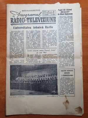 programul radio si televiziune 21 februarie 1963-contine programul 24-2 martie foto